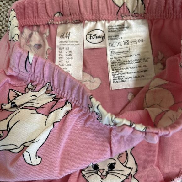 H&M Girls Infant Set Marie Aristocrat Cat Pink White and Socks 2-4 Months NEW - Picture 6 of 9